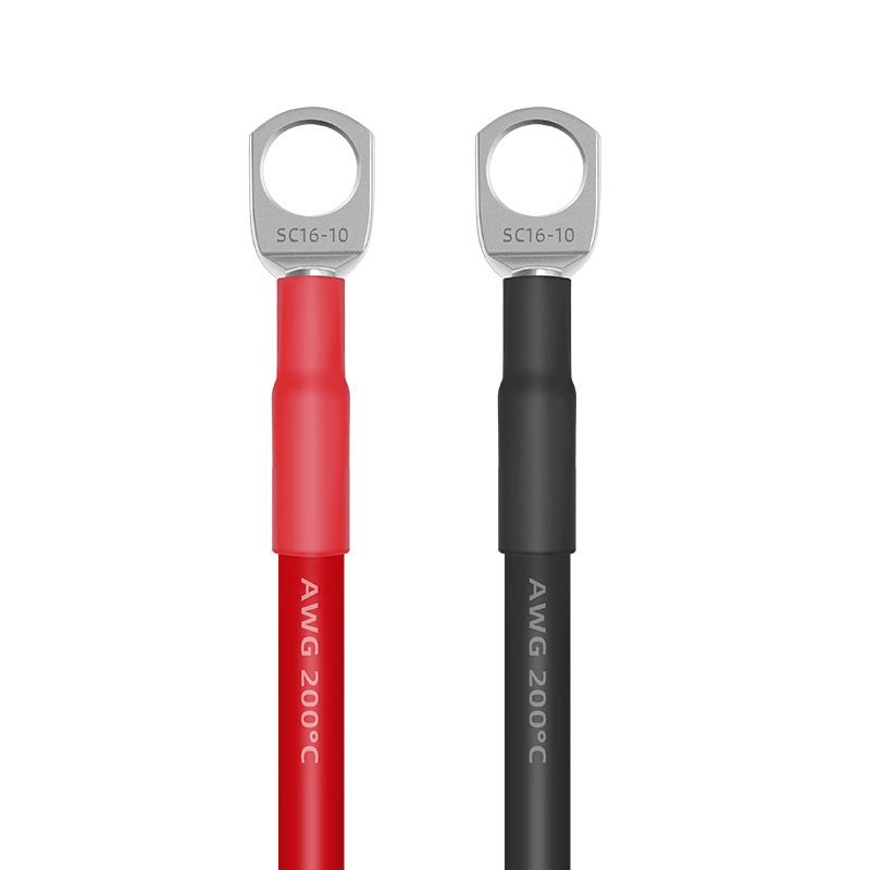 16-square-millimeter Pure Copper Cable, Battery Series Connection Power Supply Wire, Connection Wire for Solar Inverters 