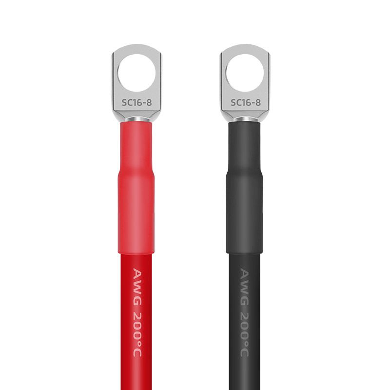 16-square-millimeter Pure Copper Cable, Battery Series Connection Power Supply Wire, Connection Wire for Solar Inverters 