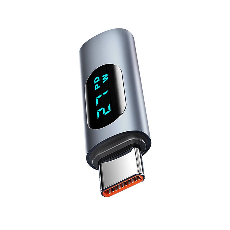 Type-C Adapter for Mobile Phones and Computers, PD100W Fast Charging Interface, OTG In-vehicle Transmission Digital Display Fast Charging Converter 