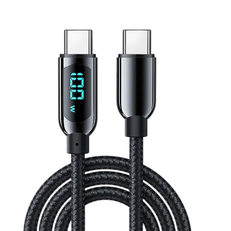 100W Dual Type-C Digital Display Data Cable for Fast Charging, Suitable for Apple and Android Phones and Laptop Charging Cable with Type-C 