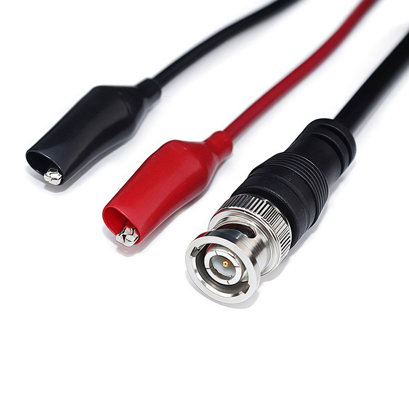BNC to Alligator Clip BNC Q9 Signal Test Wire, Oscilloscope Probe Detection Wire, BNC to Double Clips