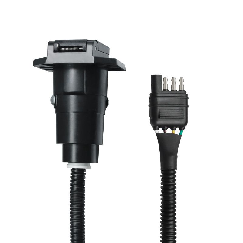 American-style Trailer Plug, 4-to-7-pin Power Cord with Bracket, UA1701K American-style 7-core Automotive Connector