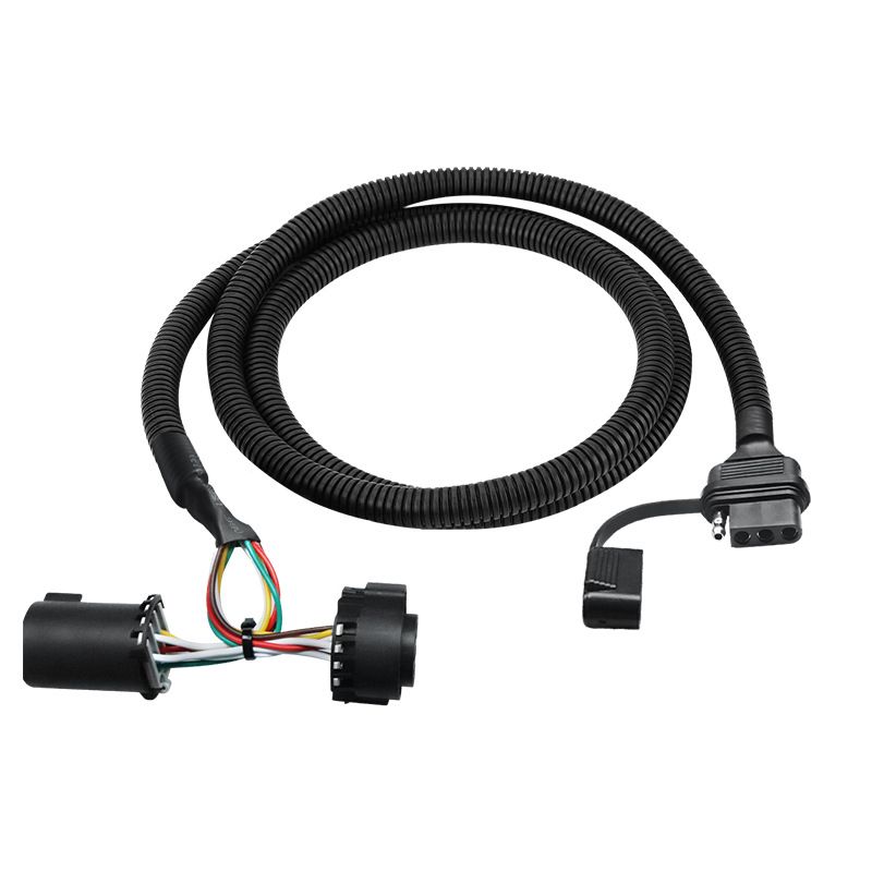 Customized American-style 4-pin Trailer Wire Harness Extension Cable, Equipped with Original Vehicle Trailer 7-pin Connector, 41-inch Connector Power Cord