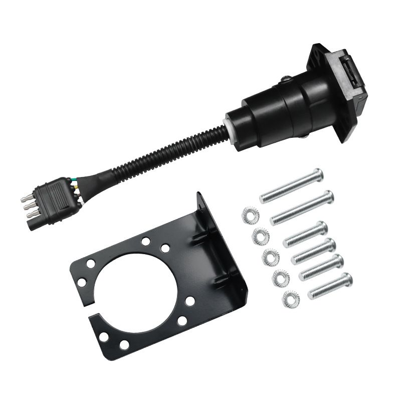 American-style Trailer Plug, 4-to-7-pin Power Cord with Bracket, UA1701K American-style 7-core Automotive Connector
