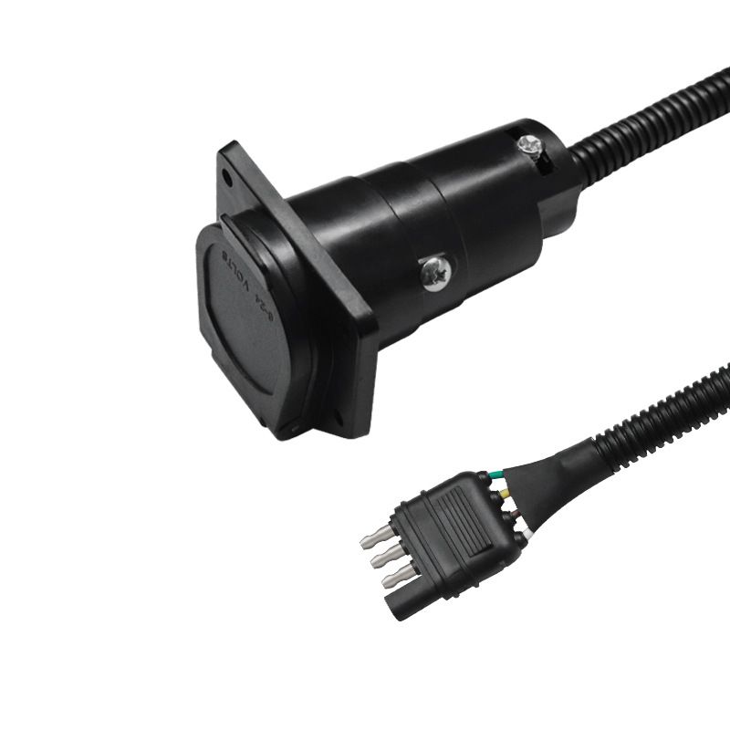 American-style Trailer Plug, 4-to-7-pin Power Cord with Bracket, UA1701K American-style 7-core Automotive Connector
