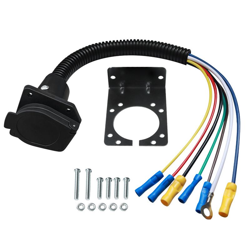 Trailer Wire Harness, 7-pin RV Socket Connecting Wire, Multifunctional Automotive and Truck Rear Extension Plug Power Cord