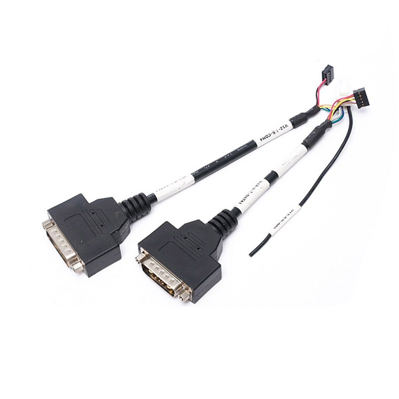 Custom High-Current Industrial Equipment Wire Harness - 7W2 Male and Female, 1-to-2 High-Current Wire Harness