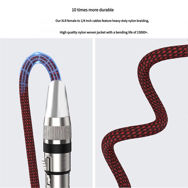 6.5mm to XLR Cable - PVC Fireproof Sheath, FOC Oxygen-Free Copper Wire Core, 3-Core Balanced Audio Cable