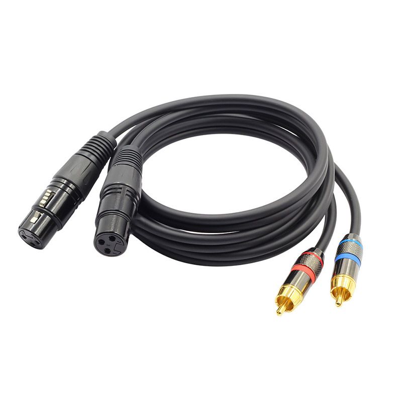 XLR to RCA Audio Cable - 1.5m Dual XLR to Dual RCA Parallel Cable, XLR to 2RCA Cable