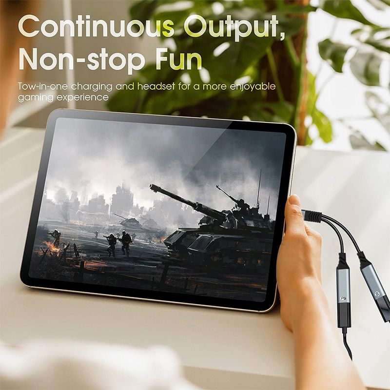 TYPE-C Headphone Splitter Cable - Y-Type 1-to-2 Audio Cable with PD60W Fast Charging, Suitable for Mobile Phones, Computers and Tablets