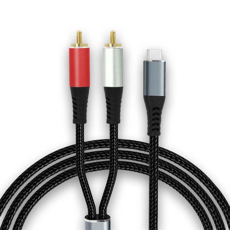 Dual RCA to TYPE-C Audio Cable - Suitable for Connecting Mobile Phones/Computers to Sound Cards/Speakers, USB-C to RCA