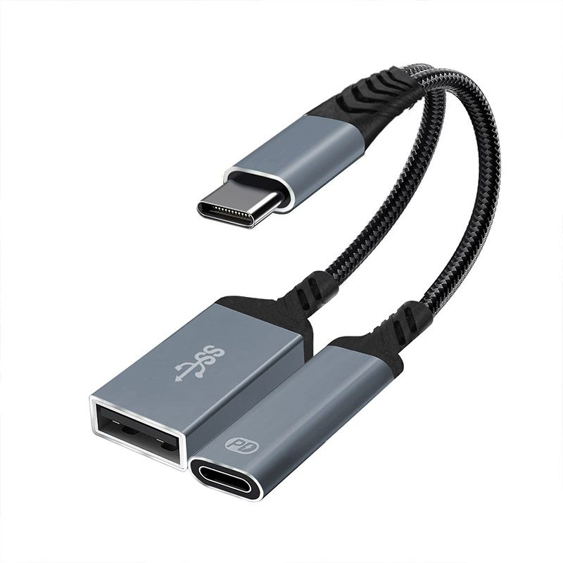 TYPE-C 1-to-2 Y-Type Adapter Cable - Suitable for Keyboard, Gamepad, USB Flash Drive, Connecting Mobile Phones, Computers and Tablets