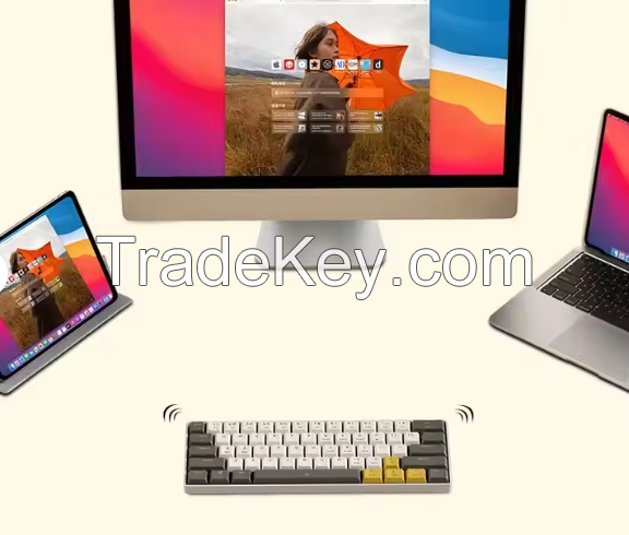 XINMENG RF561 Wireless BT Dual-mode 61-key Keyboard Contrast Portable Business Office Keyboard
