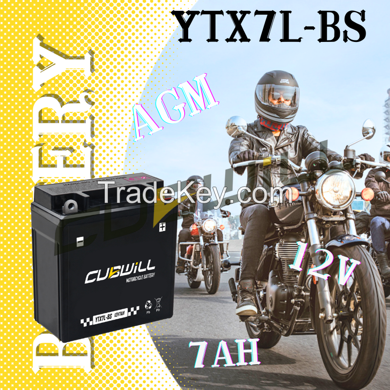 YTX7L 12V 7ah AGM Motorcycle battery bateria para moto