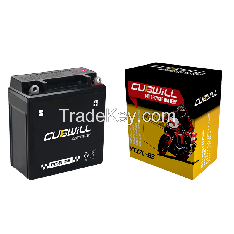 YTX7L 12V 7ah AGM Motorcycle battery bateria para moto