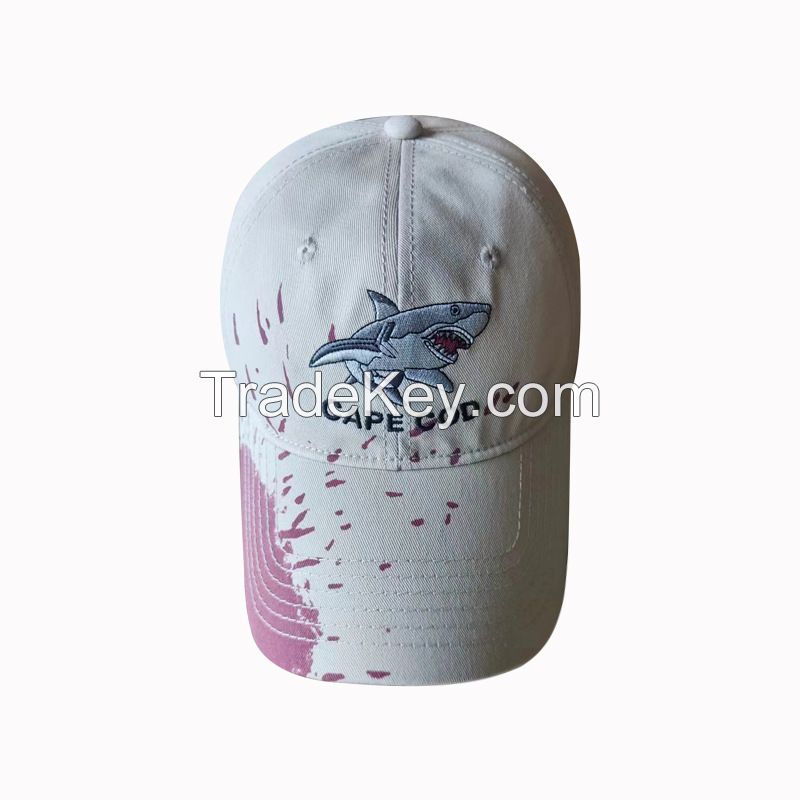 Special design shark bite visor Unisex baseball cap with shark embroidery, a versatile sun hat for men and women