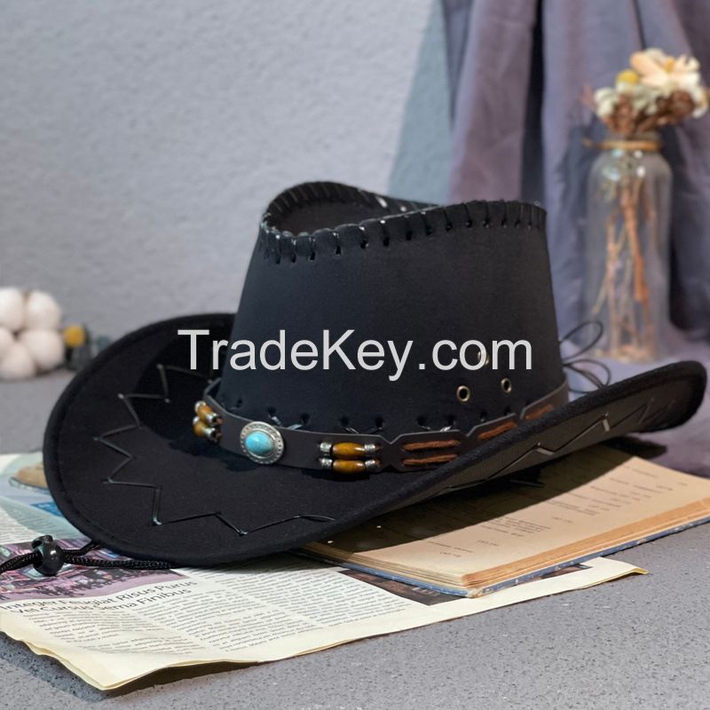 Retro Western Cowboy Hat for Men and Women; Spring and Summer Outdoor Travel Sun Protection; Large Brimmed Jazz Hat for Knights