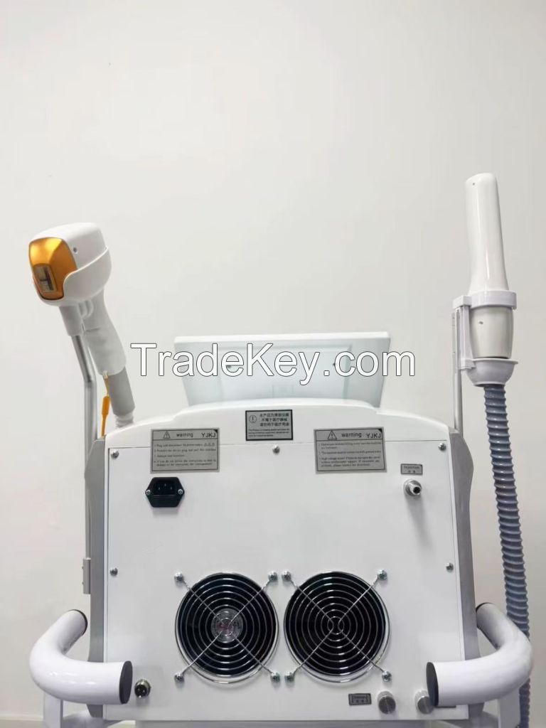 Skin Cooling System 808 Diode Hair and Tattoo Removal Laser 2 Handles Portable Diode Pico Laser Q Switch Nd Yag Laser Titanium
