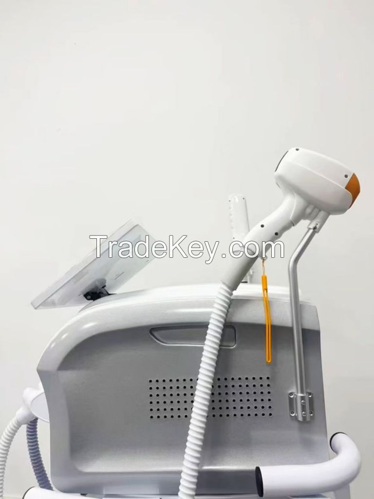 Skin Cooling System 808 Diode Hair and Tattoo Removal Laser 2 Handles Portable Diode Pico Laser Q Switch Nd Yag Laser Titanium