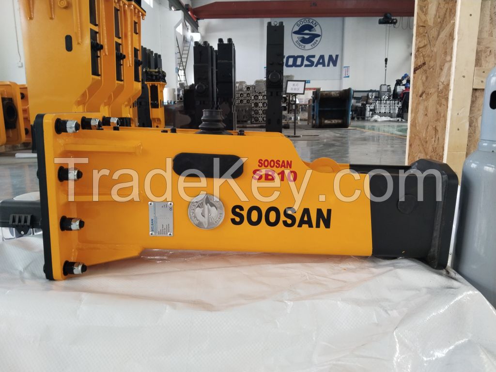 Soosan SB20 New Sliding Hydraulic Crusher for Construction and Mining Machinery, with Two Chisels and Low Noise