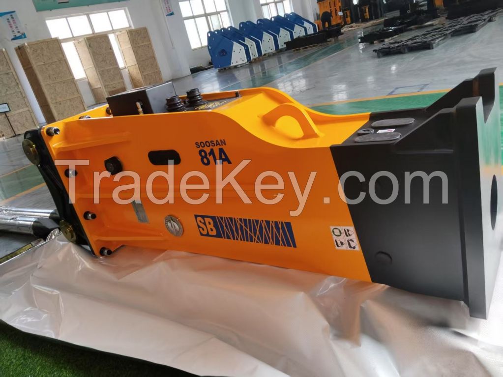Soosan SB20 New Sliding Hydraulic Crusher for Construction and Mining Machinery, with Two Chisels and Low Noise