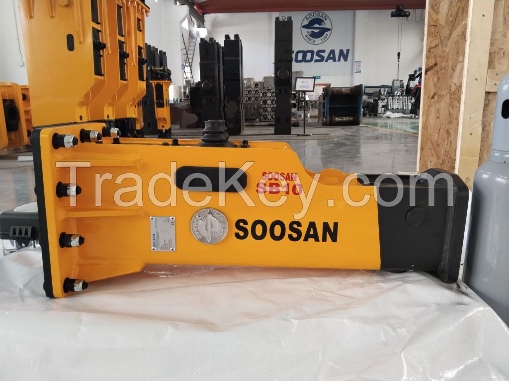 Soosan SB20 New Sliding Hydraulic Crusher for Construction and Mining Machinery, with Two Chisels and Low Noise