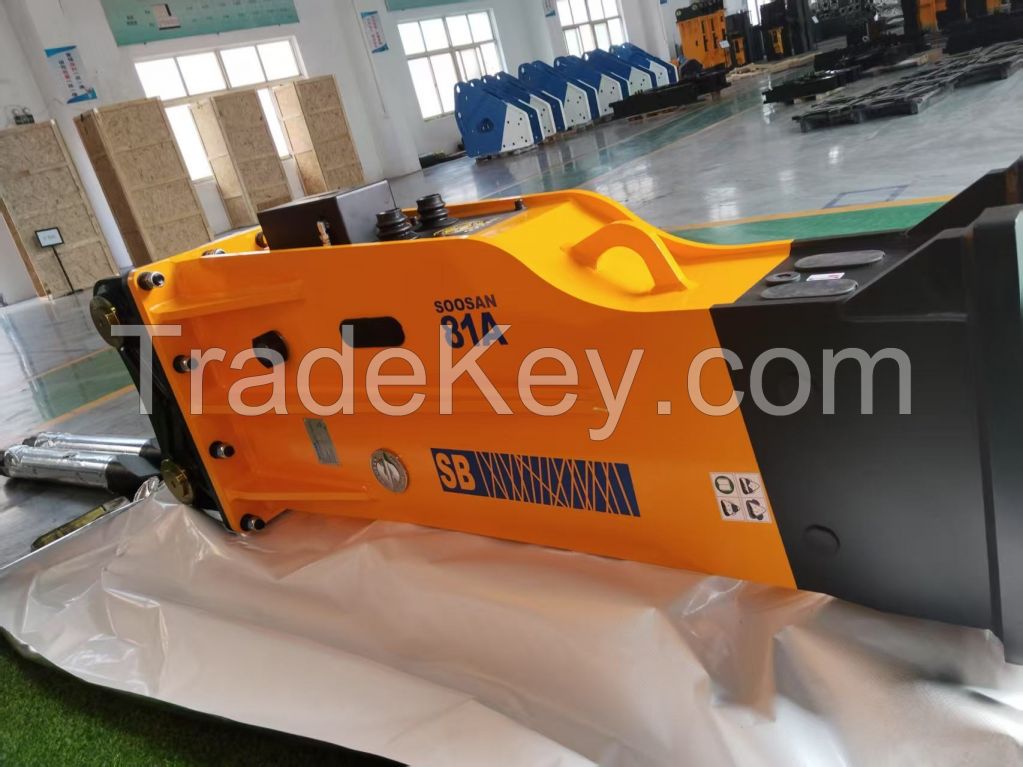 Soosan SB20 New Sliding Hydraulic Crusher for Construction and Mining Machinery, with Two Chisels and Low Noise