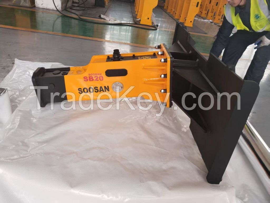 Soosan SB20 New Sliding Hydraulic Crusher for Construction and Mining Machinery, with Two Chisels and Low Noise