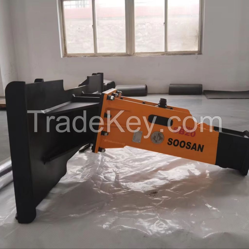 Soosan SB20 New Sliding Hydraulic Crusher for Construction and Mining Machinery, with Two Chisels and Low Noise