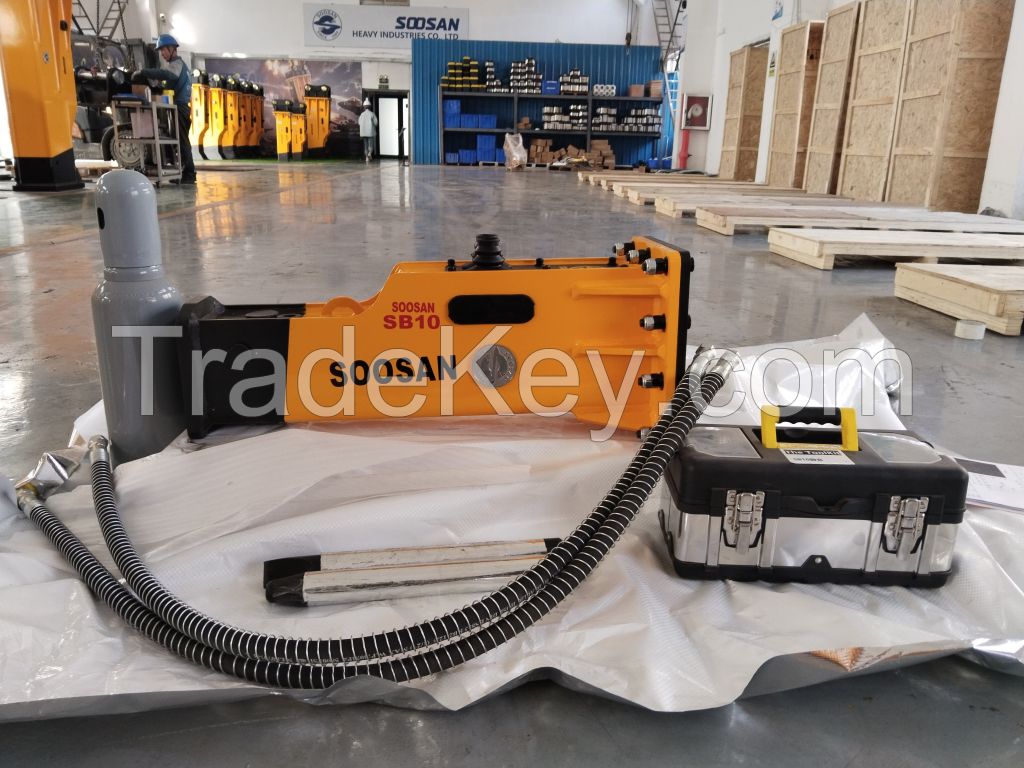 Soosan SB20 New Sliding Hydraulic Crusher for Construction and Mining Machinery, with Two Chisels and Low Noise