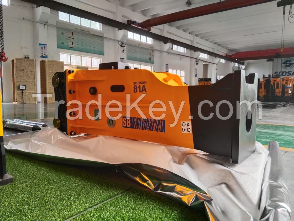 Soosan SB20 New Sliding Hydraulic Crusher for Construction and Mining Machinery, with Two Chisels and Low Noise