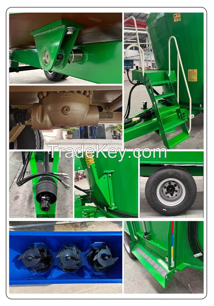 Tractor-drawn Driven Vertical Feed Mixer Machine  TMR Feed processing machine Feed Mixer Machine