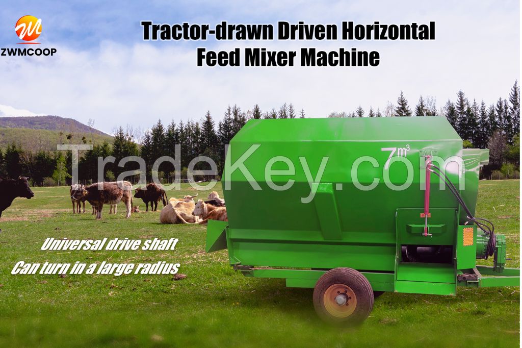 Tractor-drawn Driven Horizontal Feed Mixer Machine TMR Feed processing machine Feed Mixer Machine