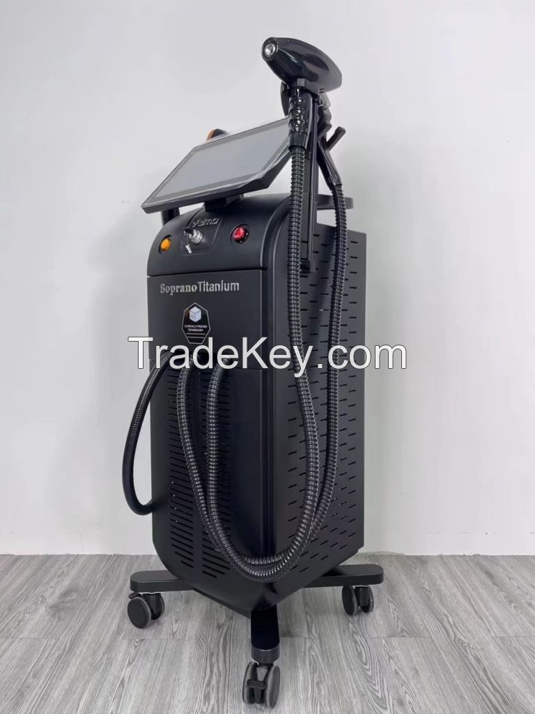Soprano four-in-one beauty equipment, 2 pulses (light and heat) + 1 laser module + 1 radio frequency (RF) lifter