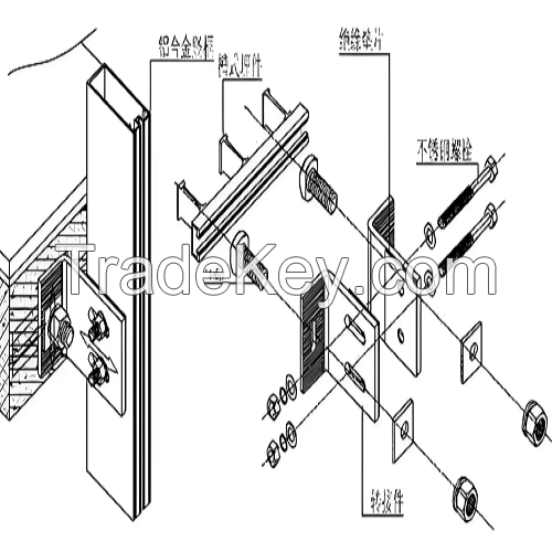 Hidden frame glass curtain wall