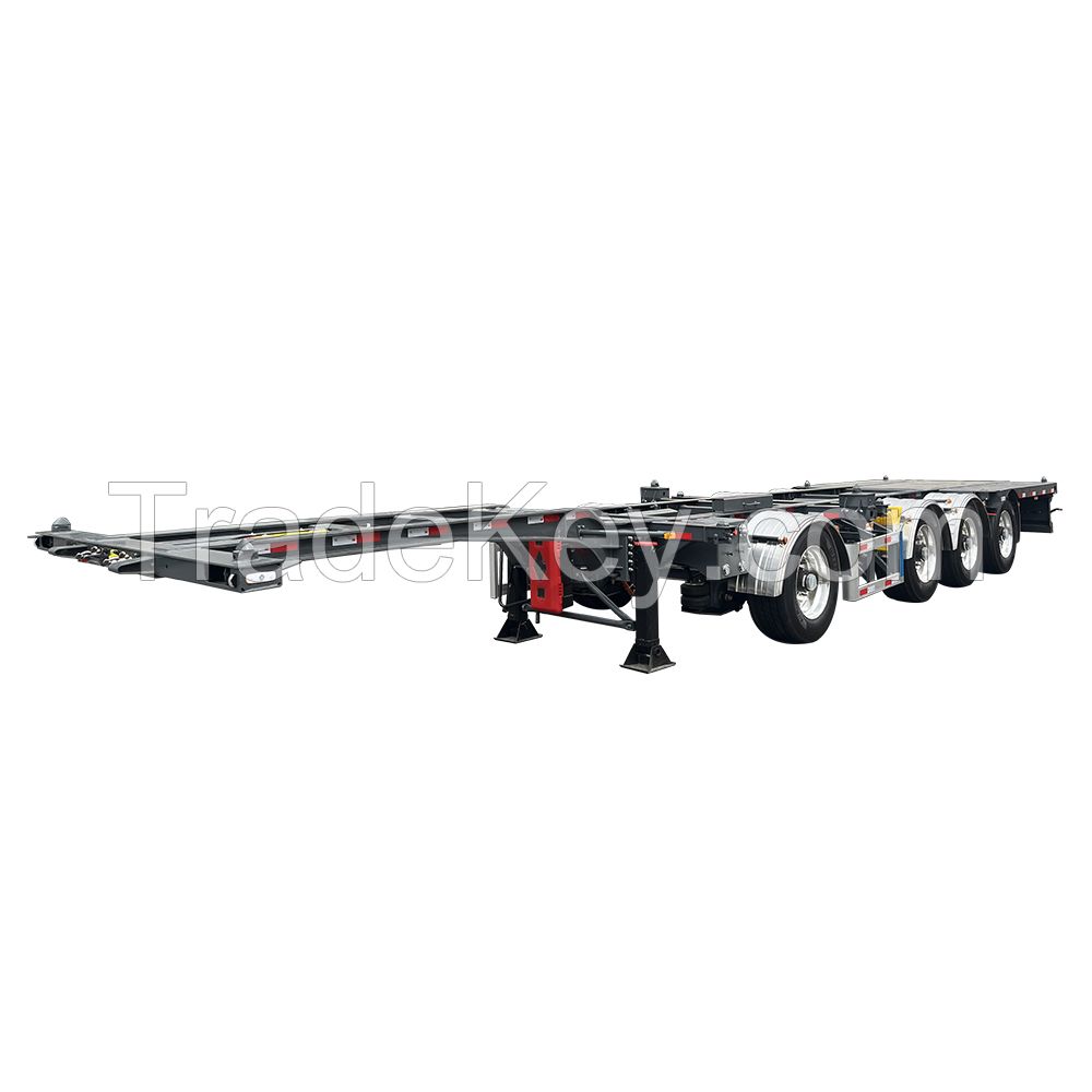 European Standard 4 Axel Container Skeleton Truck Semi Trailer