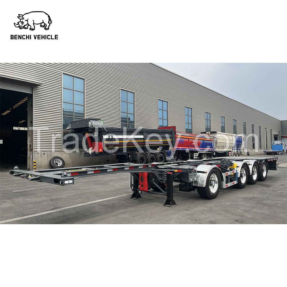 European Standard 4 Axel Container Skeleton Truck Semi Trailer