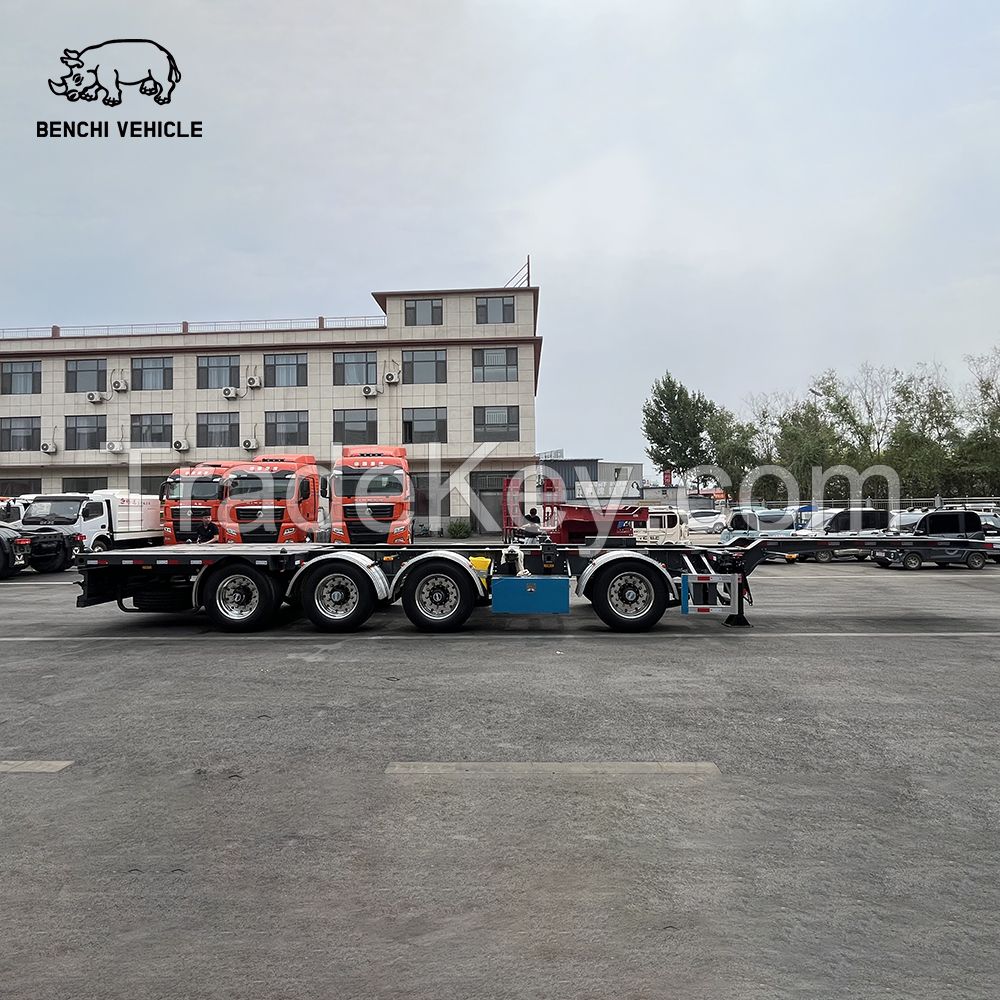 European Standard 4 Axel Container Skeleton Truck Semi Trailer