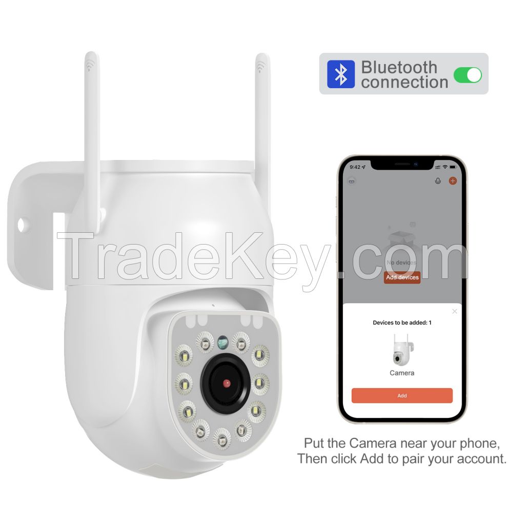 5MP WiFi Security Camera, Outdoor 2.4G, Motion Detection, Sound Alarm, Two-Way Voice, Automatic Tracking, Full-Color Dual-Light