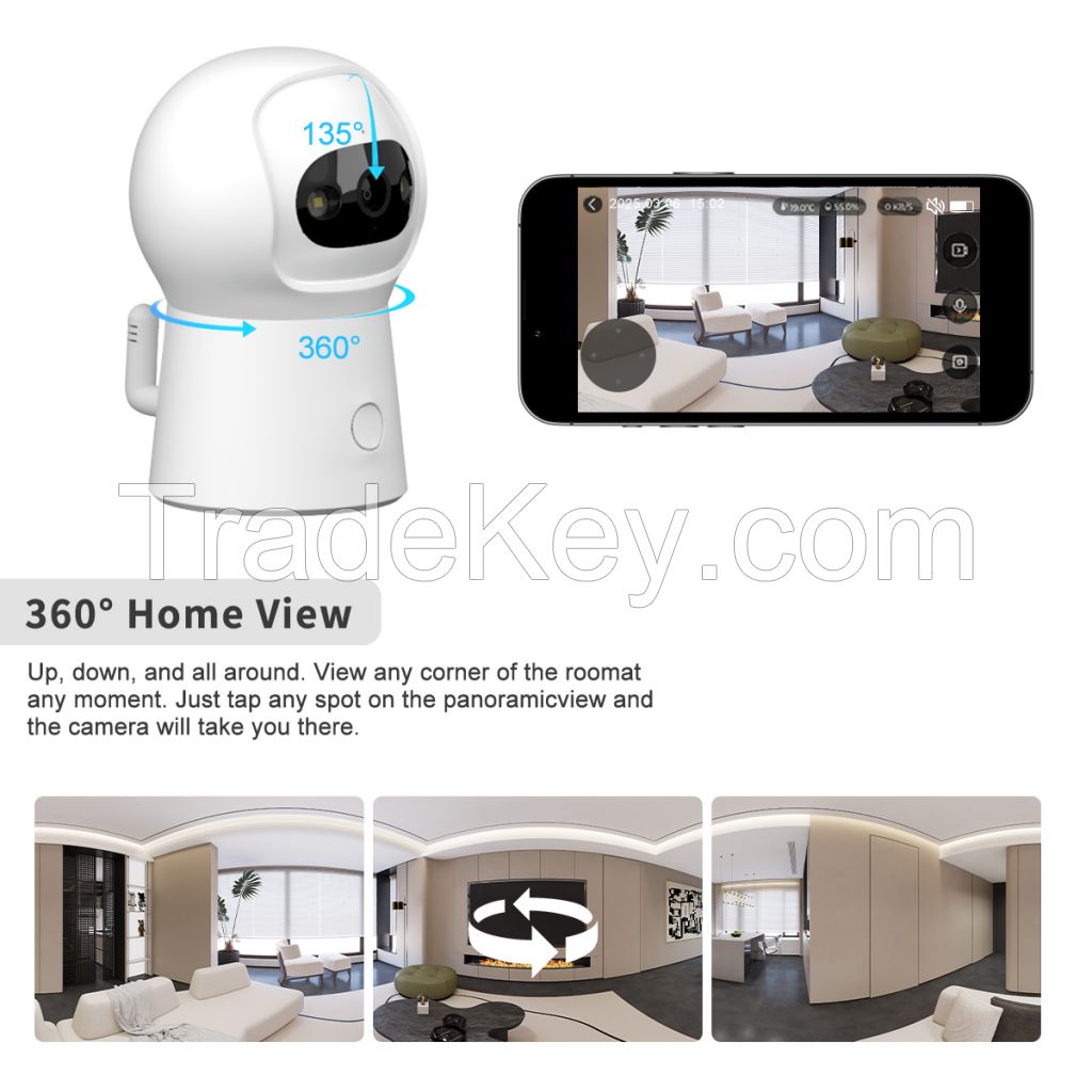 Baby Care - Tuya Smart Surveillance Camera, One-Click Call, Temperature and Humidity Detection, Lullaby, Cry Check