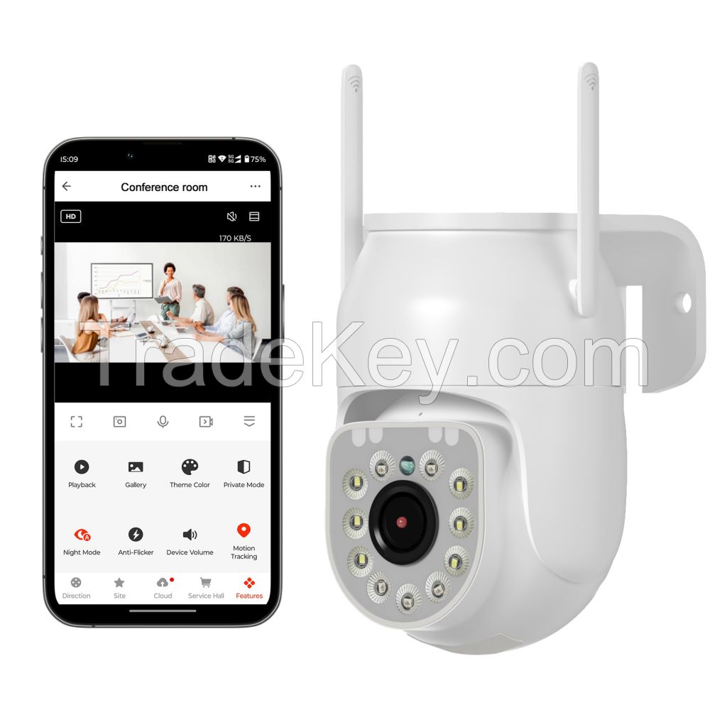 5MP WiFi Security Camera, Outdoor 2.4G, Motion Detection, Sound Alarm, Two-Way Voice, Automatic Tracking, Full-Color Dual-Light