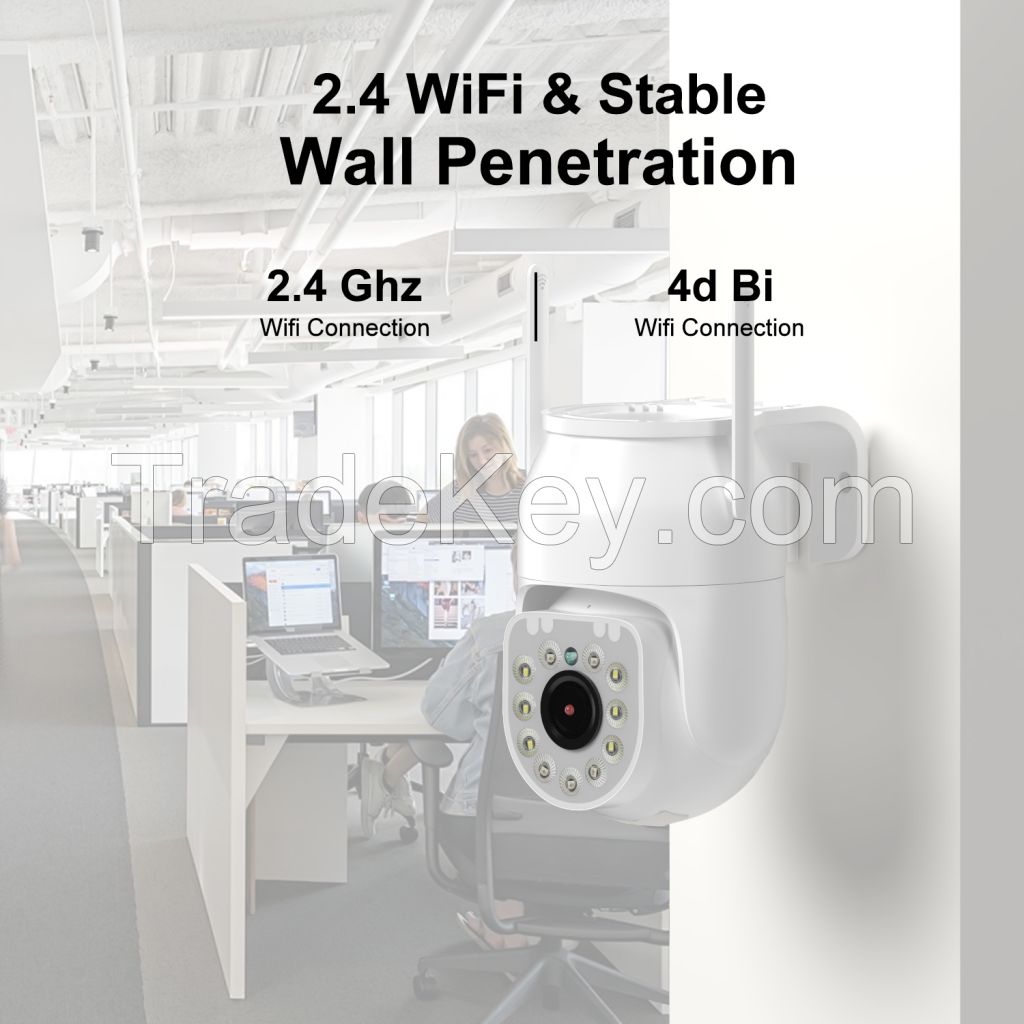 5MP WiFi Security Camera, Outdoor 2.4G, Motion Detection, Sound Alarm, Two-Way Voice, Automatic Tracking, Full-Color Dual-Light