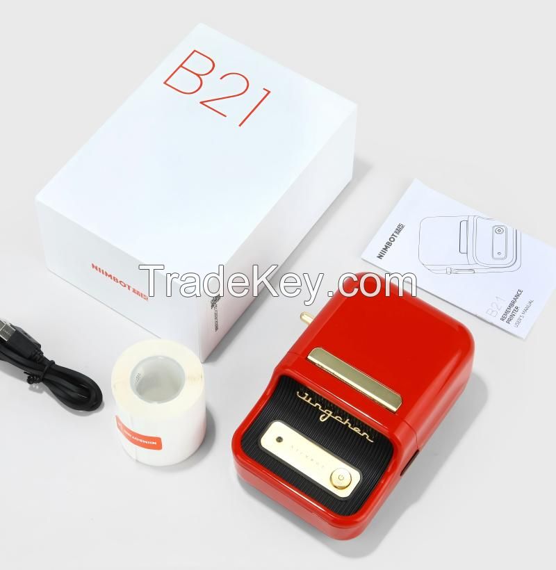 Niimbot B21 B1 Thermal Label Sticker Printer Multifunctional Adhesive Self-adhesive Labeller Wireless Machine Paper 5 Roll Set