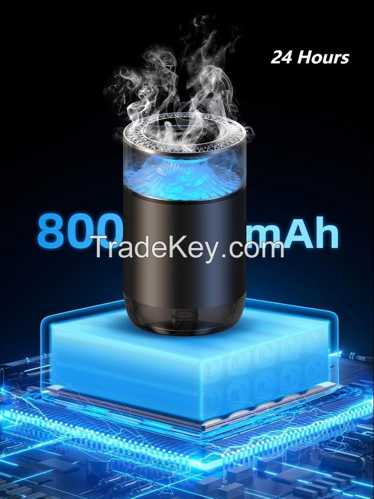 Smart Car Air Aromatherapy Diffuser RechargeabCar Air Freshener Cloud Mist With Sound Pickup Lamp RGB Light Auto Interior
