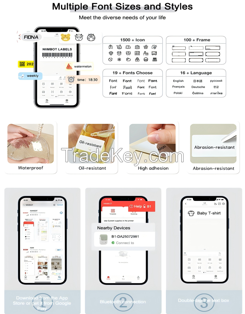 Quality product Niimbot B1 Label Printer Portable Handheld Thermal Mini Barcode QR Code Sticker Sticky note Rolls Maker