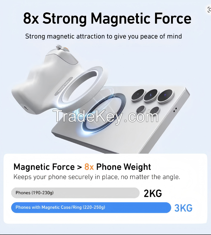 TELESIN Magnetic Phone Camera Shoot Hand Grip Phone Holder Shooting Aid Remote Control Handle for Iphone HUAWEI SAMSUNG Phone