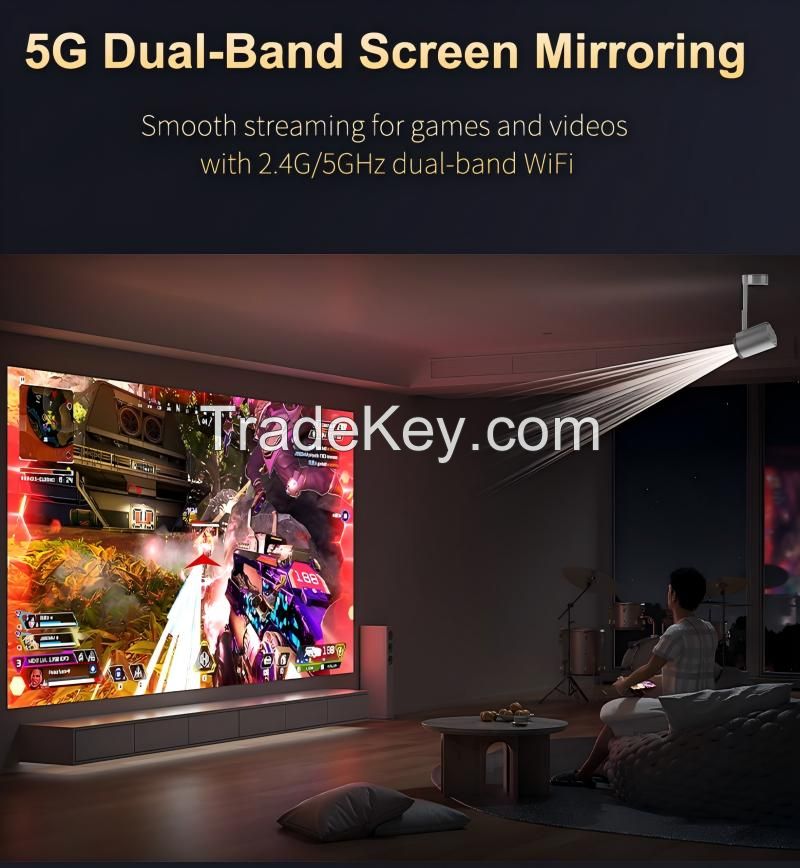 Projector 8K 4K Native 1080P Ultra Short Throw Allwinner BT5.4 WIFI Dual Band 5G HiFi Speaker Voice Assistant NEW 2025