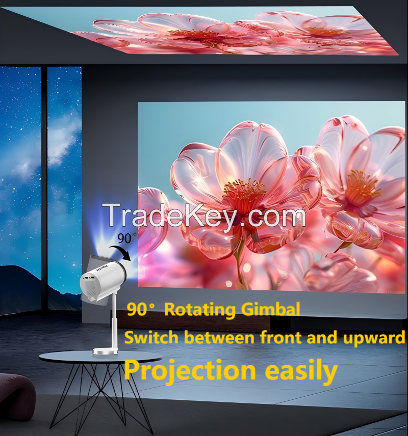 TS3 Mini Projector 4K Android 11 Smart 5G BT Wi-Fi Portatil Screen WiFi Projector with 360 Rotating Gimbal