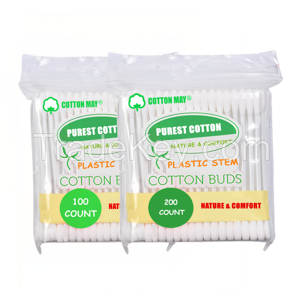 100 Count Plastic Stem Cotton Swab cotton buds