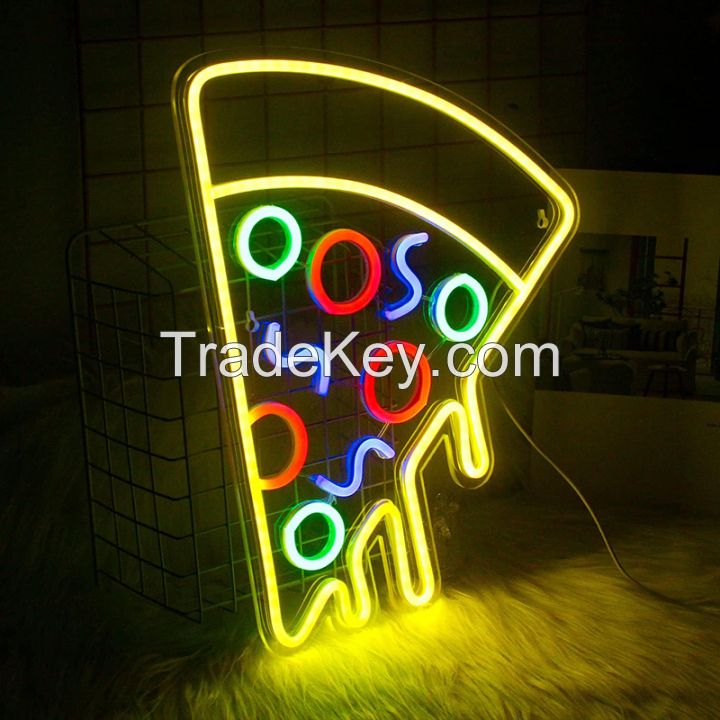 Kinyusigns Pizza Neon Sign Personalized LED Neon Sign for Restaurant Food Shop